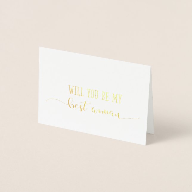 Will You Be My Best Woman Proposal Wedding Card (Front)