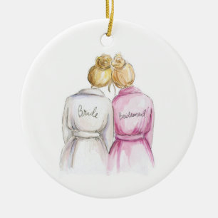 Will you be my BM? Bl Bun Bride Bl Bun Maid Ceramic Tree Decoration