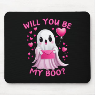Will You Be My Boo Cute Ghost Halloween Spooky Sea Mouse Mat