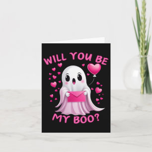 Will You Be My Boo Cute Ghost Valentine  Card