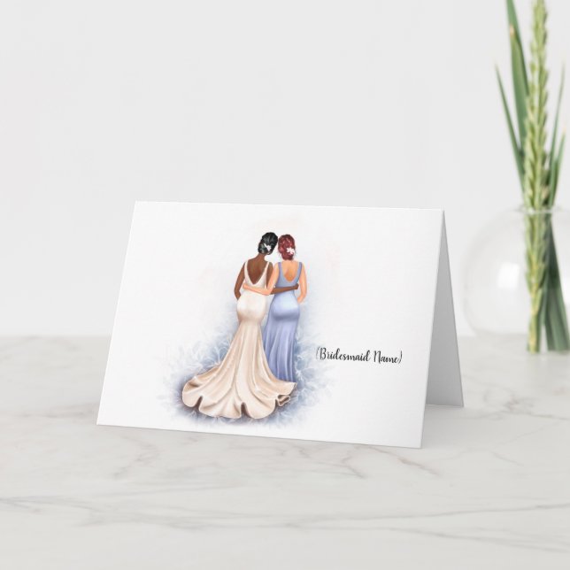 Will you be my Bridesmaid? African-American Bride) Card (Front)