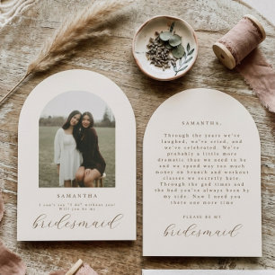 Will You Be My Bridesmaid Arch Photo Proposal Card