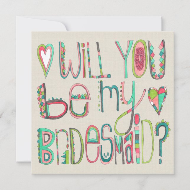 Will You Be My Bridesmaid Artist Download Announcement (Front)