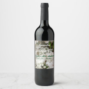 Will You Be My Bridesmaid, Baby's Breath Wine Label