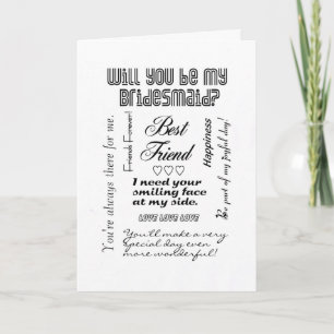 Will You Be My Bridesmaid, Best Friend? Invitation