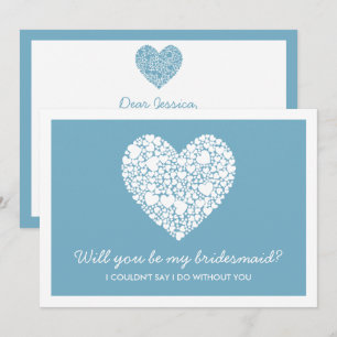 Will You Be My Bridesmaid? Blue Heart Card