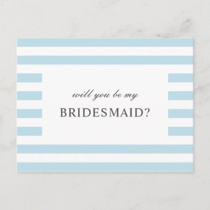 Will you be my bridesmaid. Blue stripes nautical Postcard