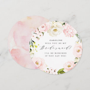 Will you Be my Bridesmaid? Blush Floral Card