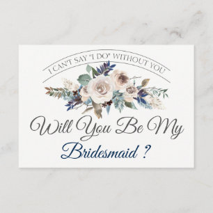 Will You Be My Bridesmaid   Boho Floral Invitation