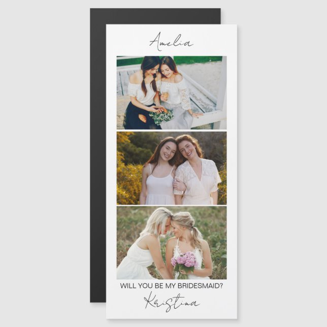 Will You Be My Bridesmaid Bridal Party Magnet Card (Front/Back)