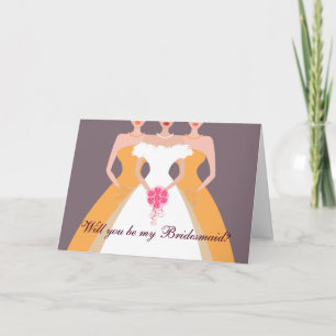 Will you be my Bridesmaid? Bridal Party (orange) Invitation