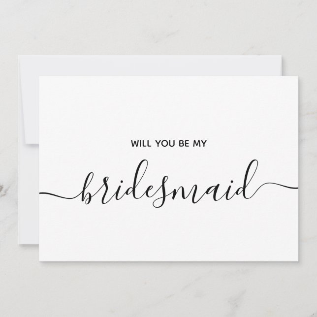 Will You Be My Bridesmaid Bridal Party Proposal Invitation (Front)