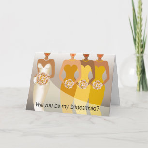 Will you be my Bridesmaid? Bridal Party yellow Invitation