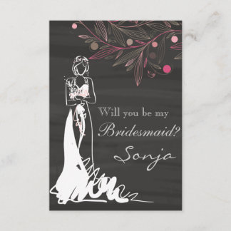 Will you be my Bridesmaid - Bride and Flowers Invitation