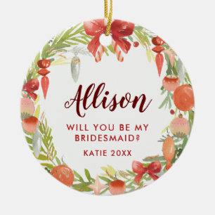 Will You Be My Bridesmaid   Bridesmaid Proposal Ceramic Tree Decoration