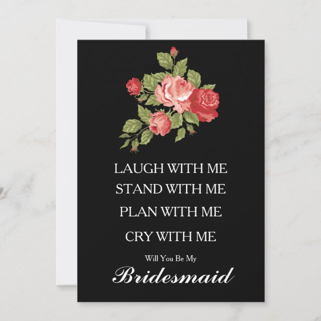 Will you be my Bridesmaid? Bridesmaid Proposal  In Invitation (Front)