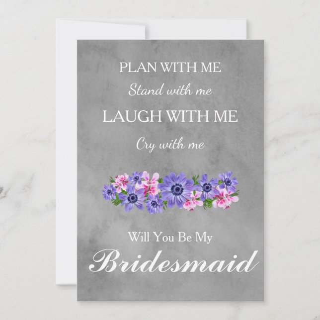 Will you be my Bridesmaid? Bridesmaid Proposal  Invitation (Front)
