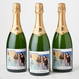 Will you be my bridesmaid, bridesmaid proposal sparkling wine label
