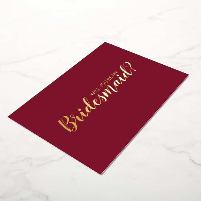 Will You Be My Bridesmaid? Burgundy and Gold (Rotated)