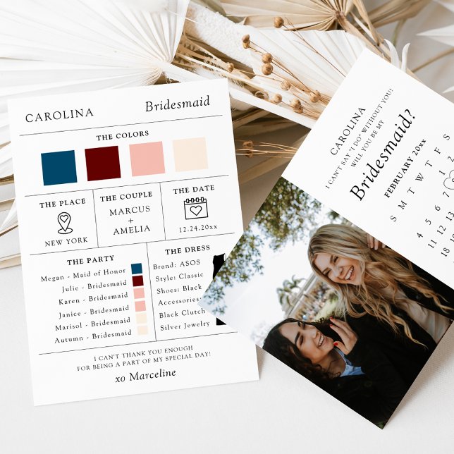 Will You Be My Bridesmaid? Calendar Details Card (Creator Uploaded)
