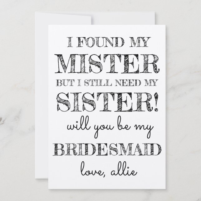 Will You Be My Bridesmaid | Card (Front)