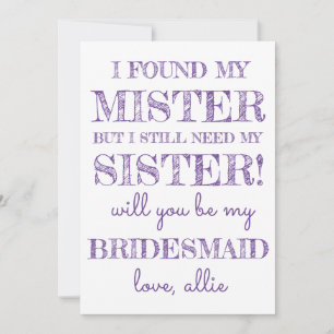 Will You Be My Bridesmaid   Card