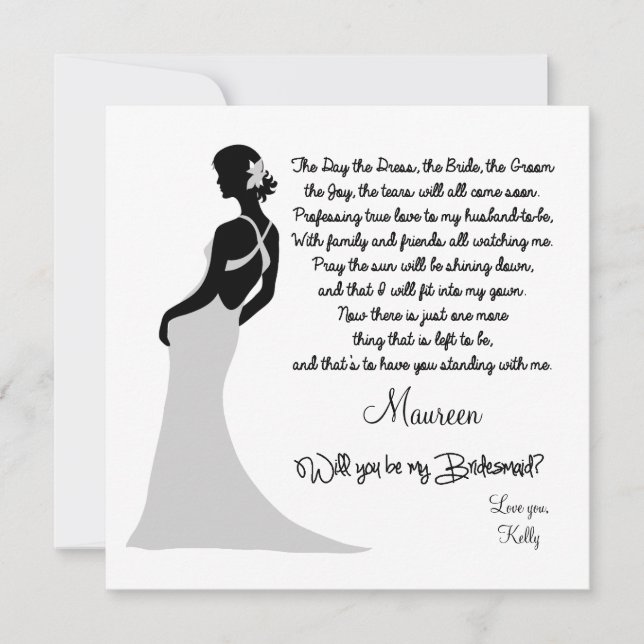 Will you be my Bridesmaid? Card (Front)