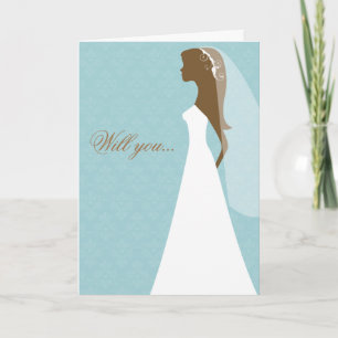 Will you be my bridesmaid card (blue)