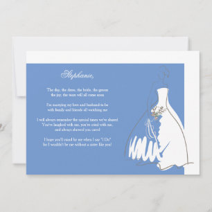Will You Be My Bridesmaid Card Blue/White