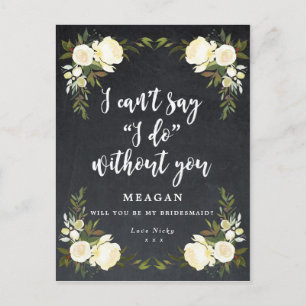 Will you be my bridesmaid card boho floral
