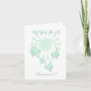 Will You Be My Bridesmaid Card Butterfly Heart