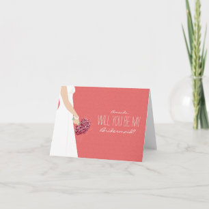 Will You Be My Bridesmaid Card (cayenne)