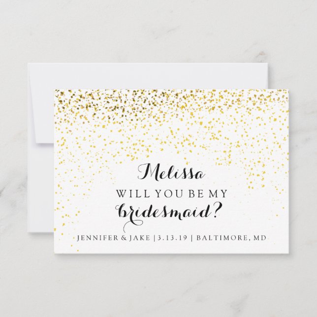 Will You Be My Bridesmaid Card - Confetti Fab You (Front)