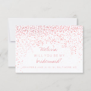 Will You Be My Bridesmaid Card - Confetti Pink
