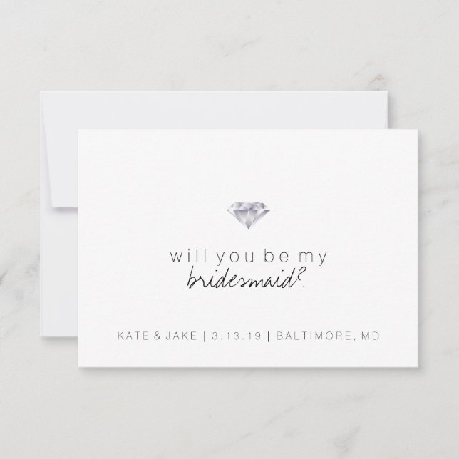Will You Be My Bridesmaid Card - Diamond (Front)