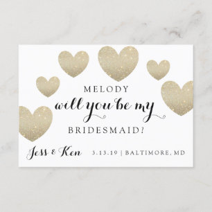 Will You Be My Bridesmaid Card - Fab Hearts