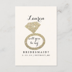 Will You Be My Bridesmaid Card - Glit Ring Bling W
