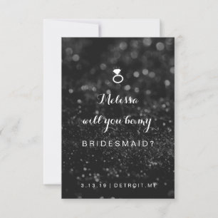 Will You Be My Bridesmaid Card - Glit Ring Fab Bl