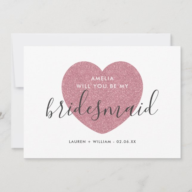 Will You Be My Bridesmaid Card - Glittered (Front)