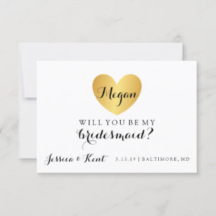 Will You Be My Bridesmaid Card - GoldenHeart's Fab