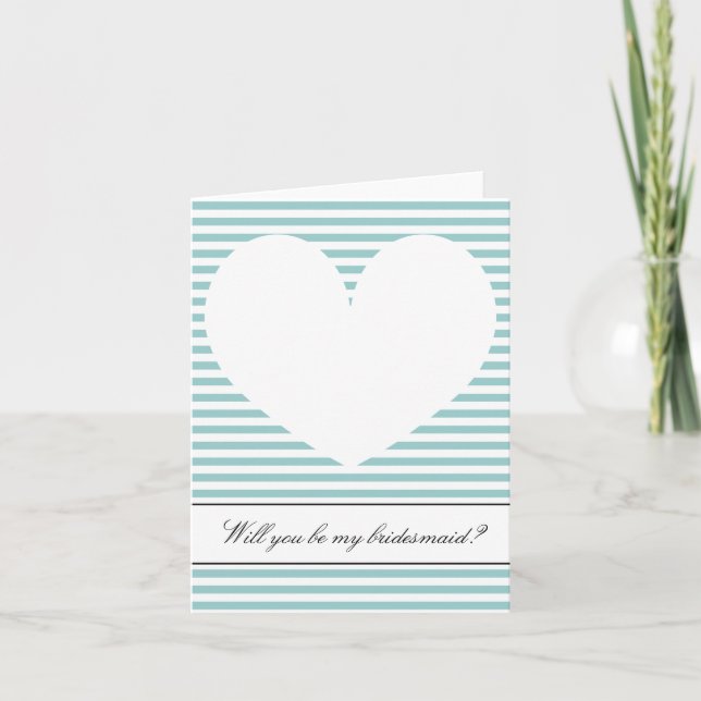 Will you be my bridesmaid card | Heart and stripes (Front)