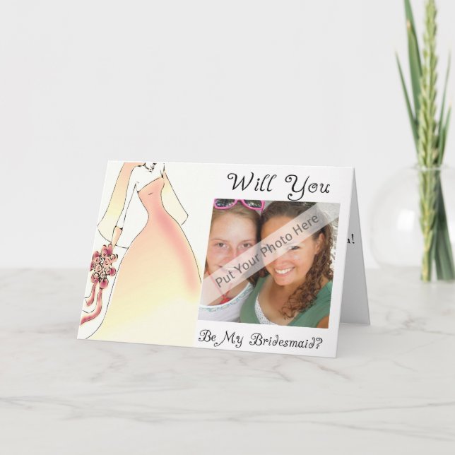 Will You Be My Bridesmaid Card-Personalised Invitation (Front)