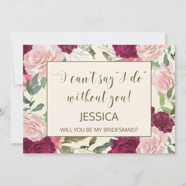 Will you be my bridesmaid card personalized (Front)