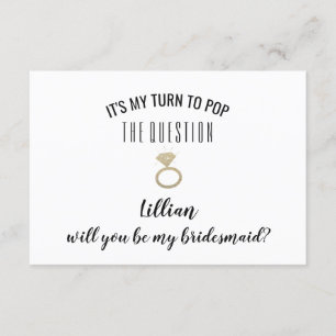 Will You Be My Bridesmaid Card - Pop The Question