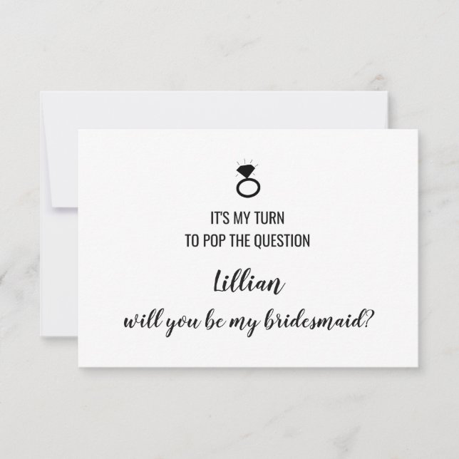 Will You Be My Bridesmaid Card - Pop The Question (Front)