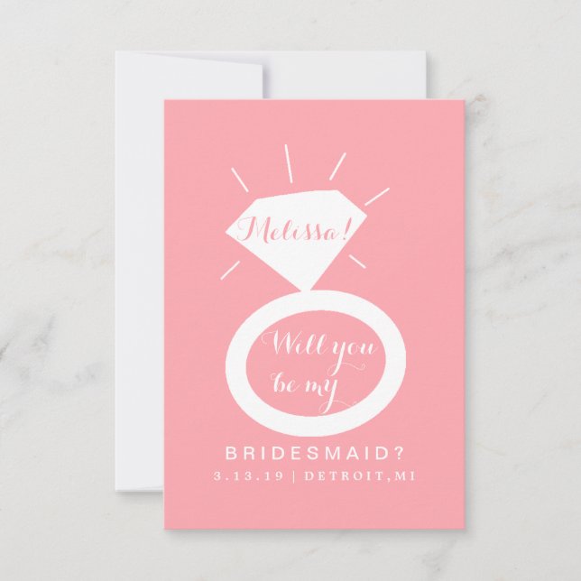 Will You Be My Bridesmaid Card - Ring Fab (Front)