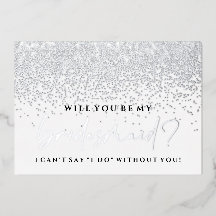 Will You Be My Bridesmaid Card - Silver Foil