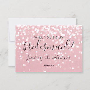 Will You Be My Bridesmaid Card - Sparkling Pink