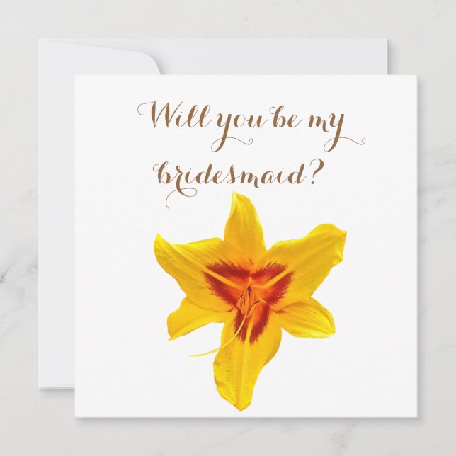 Will you be my  bridesmaid card with yellow flower (Front)