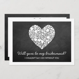 Will You Be My Bridesmaid? Chalkboard Heart Card